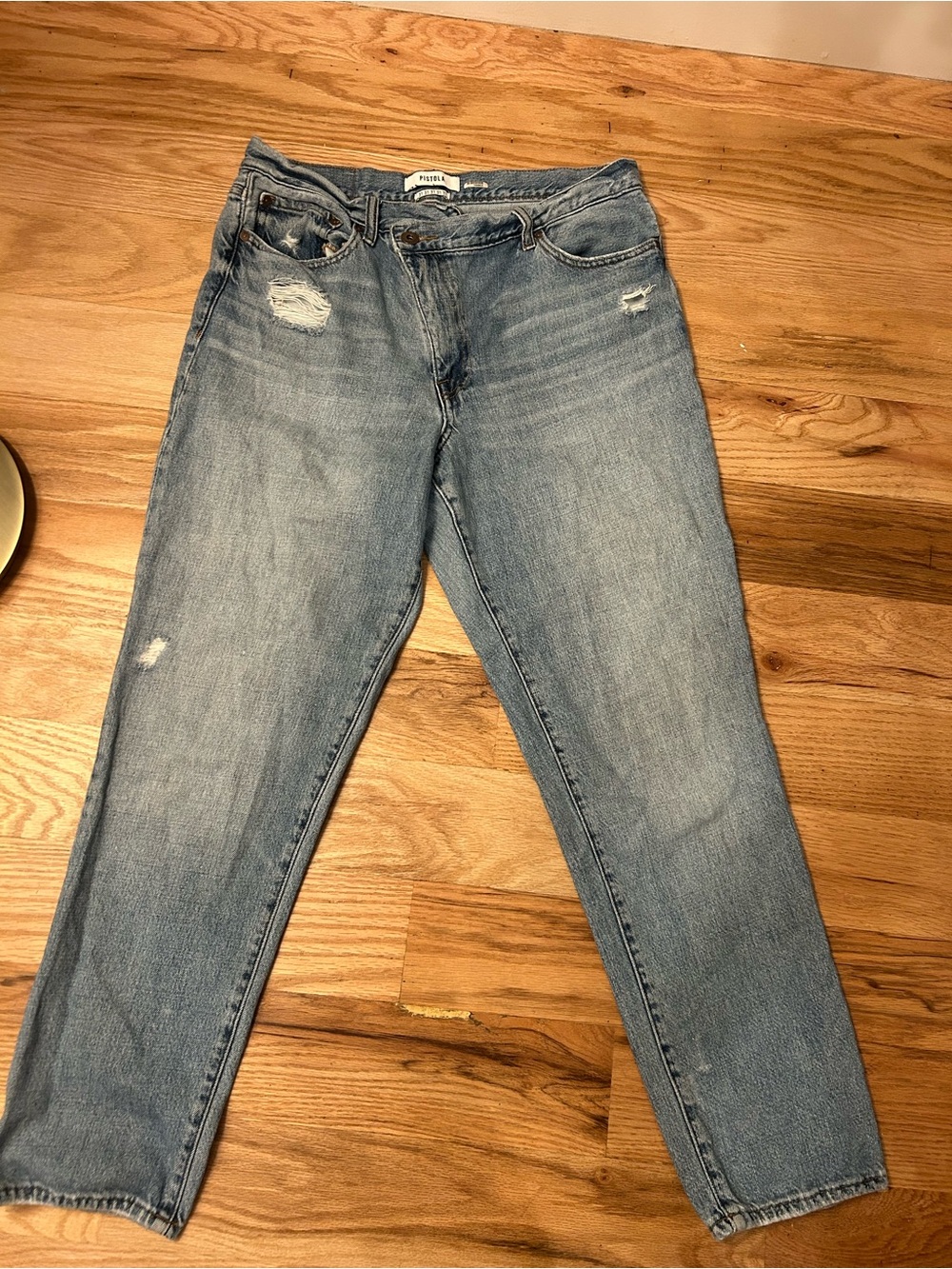 pistola Light Blue Distressed Boyfriend Jeans